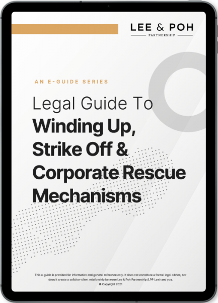 Winding Up, Strike Off & Corporate Rescue Mechanisms Eguide - ipad mockup