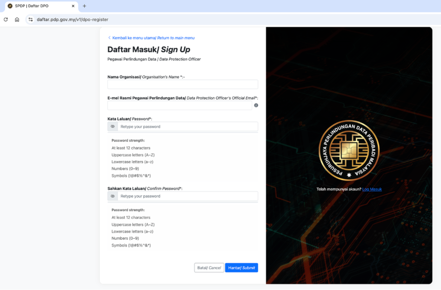 Guide To DPO Registration In Malaysia step 2